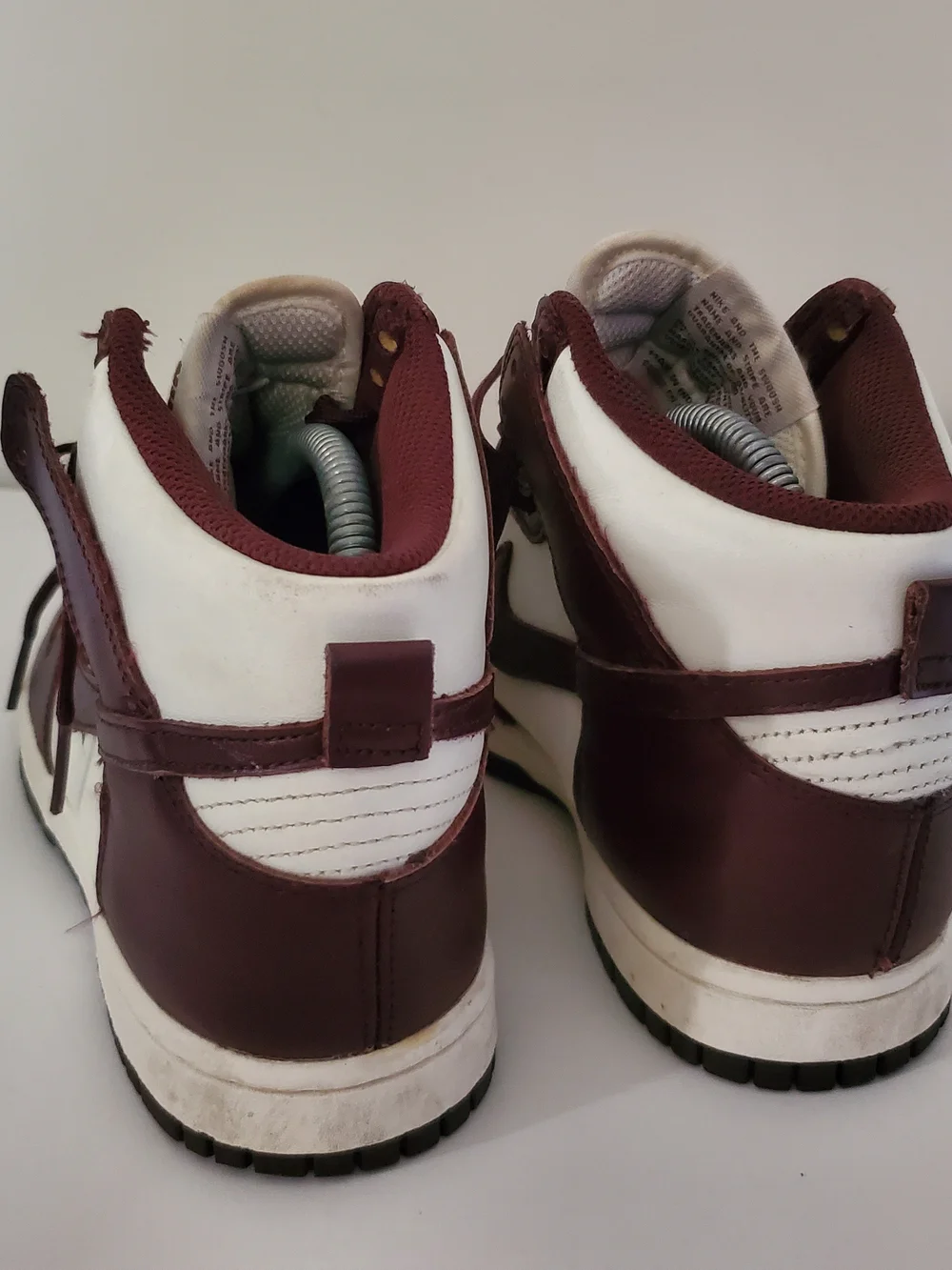 Nike Men’s High-Top Sneakers in White and Burgundy